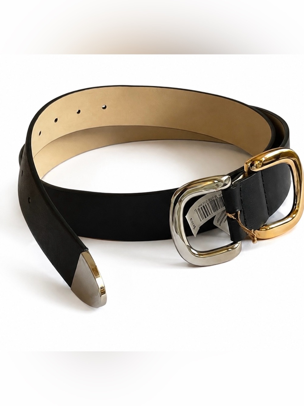 Steve Madden Two-Tone Double D Belt L NWOT